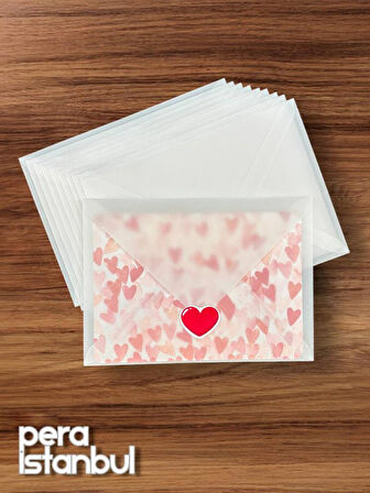 1 Adet Aydınger Transparan Şeffaf Zarf Davetiye Lüks Tebrik Kartı Mektup Mühür Cüzdan