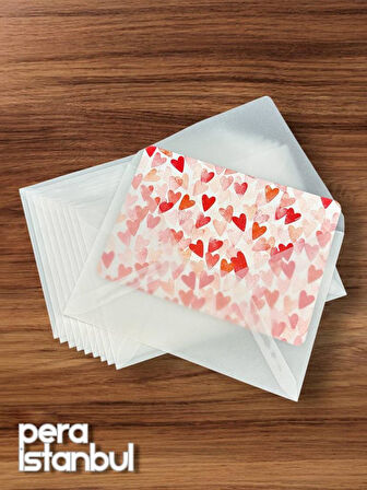 1 Adet Aydınger Transparan Şeffaf Zarf Davetiye Lüks Tebrik Kartı Mektup Mühür Cüzdan