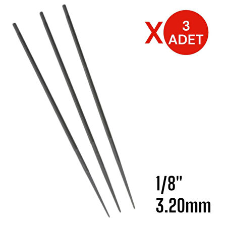 Ital Budama Testeresi Zincir Bileme Eğesi 1/8'' (3.2MM) 3 Adet