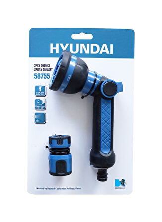 Hyundai 58755 Sulama Tabancası ve Adaptör Seti | 8 Fonksiyonlu – 1/2"-5/8" Uyumlu