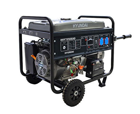 Hyundai HHY7250EAS 6500W Benzinli Marşlı Jeneratör Otomatik Voltaj Ayarlı, Sessiz Çalışma