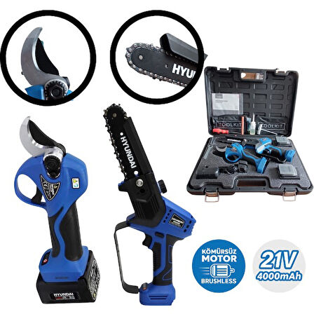Hyundai HCS306XP + LaserCut 35XP Akülü Budama Seti – Çift Akülü Profesyonel Bahçe Bakım Seti