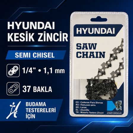 Hyundai Kesik Testere Zinciri 1/4" 1,1 mm 18,5 Diş 37 Bakla