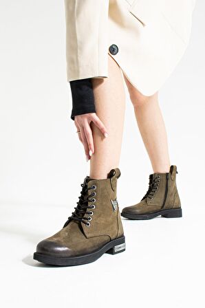 Hammer Jack Haki Yıkama Nubuk Kadın Bot