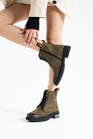 Hammer Jack Haki Yıkama Nubuk Kadın Bot