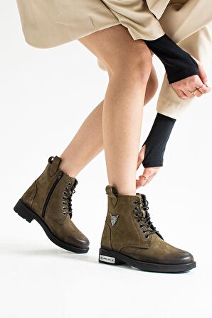 Hammer Jack Haki Yıkama Nubuk Kadın Bot