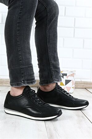 Hammerjack Semarj Hakiki Deri Siyah Erkek Günlük Ayakkabı 