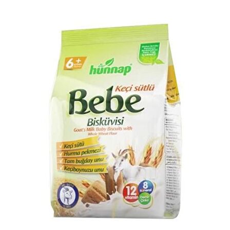 Hünnap Keçisütlü Vitaminli Bebe Bisküvisi 200gr