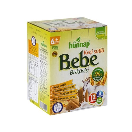 Hünnap Keçi Sütlü Bebe Bisküvisi 400 gr 2 li