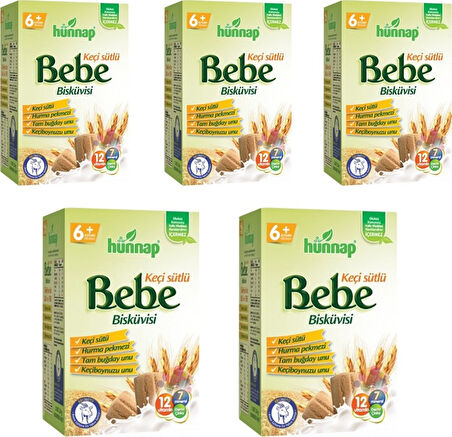 Hünnap Keçi Sütlü Bebe Bisküvisi 400 Gr / 5 Adet