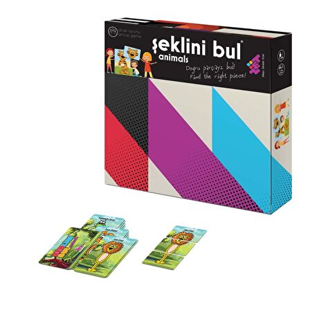 Şeklini Bul (Animals) Zeka ve Akıl Oyunu 3+ Yaş 4 Oyuncu