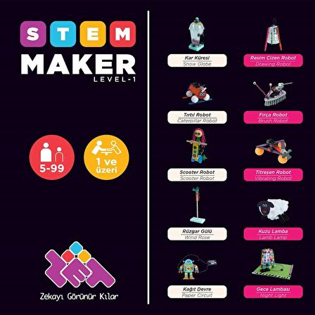 STEM - MAKER ELEKTRONİK SETİ Level-1 5+ Yaş 1+ Oyuncu