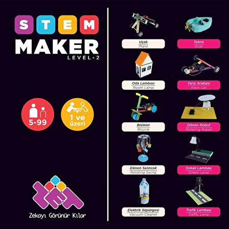 STEM - MAKER ELEKTRONİK SETİ Level-2 5+ Yaş 1+ Oyuncu