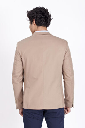 Erkek Casual Camel Slim Fit Dar Kesim Blazer Ceket 4864