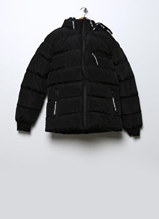 Slazenger Siyah Erkek Çocuk Kapüşonlu Uzun Kollu Düz Mont ST21JC009-500 CAPTAIN