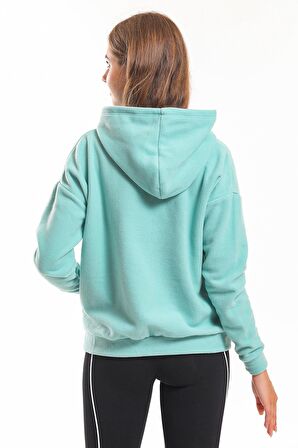 Slazenger SASSA IN Kadın Kapüşonlu Cepli Yeşil Polar