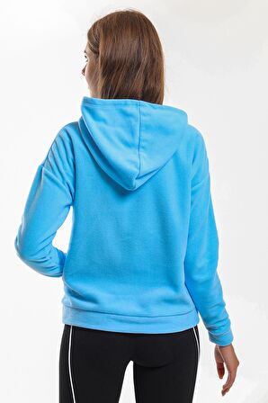 Slazenger SASSA IN Kadın Kapüşonlu Cepli Mavi Polar