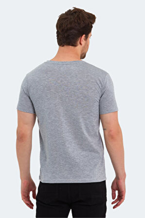 Slazenger SARGON KTN Erkek V Yaka Gri Tişört