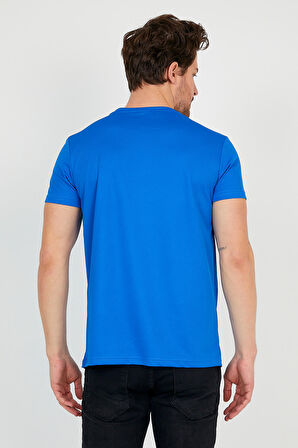 Slazenger REPUBLIC Erkek T-Shirt Saks Mavi