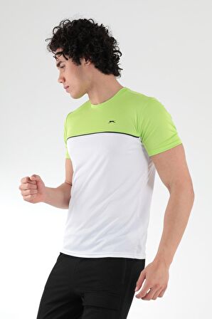 Slazenger OBSERVE Erkek T-Shirt Beyaz / Yeşil