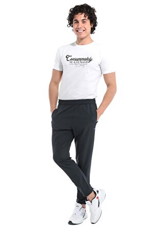 Slazenger GRIET Erkek Fermuar Cepli Dar Paça Koyu Gri Eşofman Altı