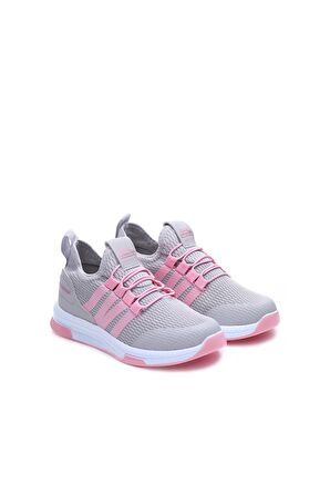 Slazenger Ebba Sneaker Çocuk Spor Ayakkabı Gri-Pembe