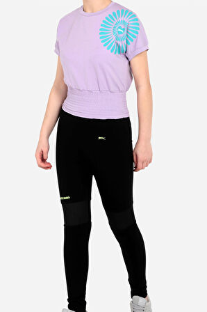 Slazenger PORCIA Kız Çocuk Kısa Kol T-Shirt Lila