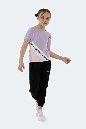 Slazenger PINA Kız Çocuk Kısa Kol T-Shirt Lila