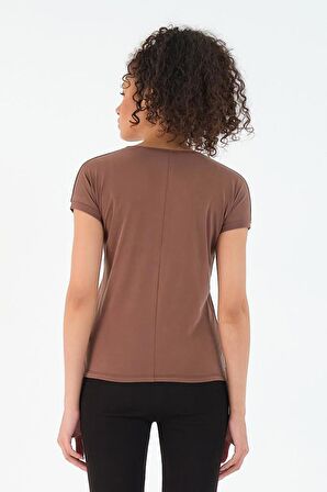 Play Kadın T-shirt Kahve Kadın Spor Tişört