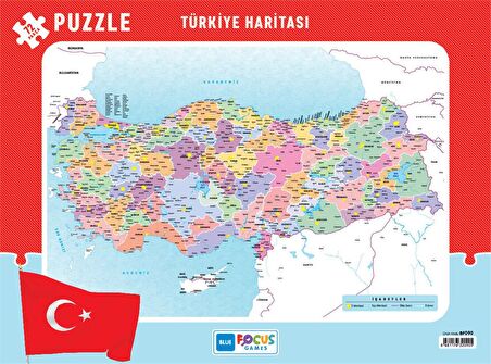 Blue Focus Türkiye Haritası 6+ Yaş Büyük Boy Puzzle 72 Parça