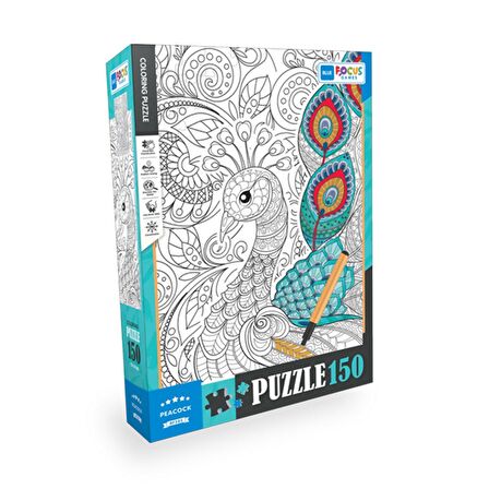 Blue Focus Peacock 6+ Yaş Büyük Boy Puzzle 150 Parça