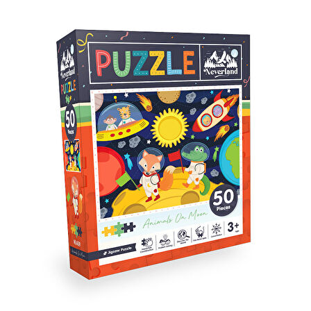 Neverland Ay Hayvanları 3+ Yaş Orta Boy Puzzle 50 Parça