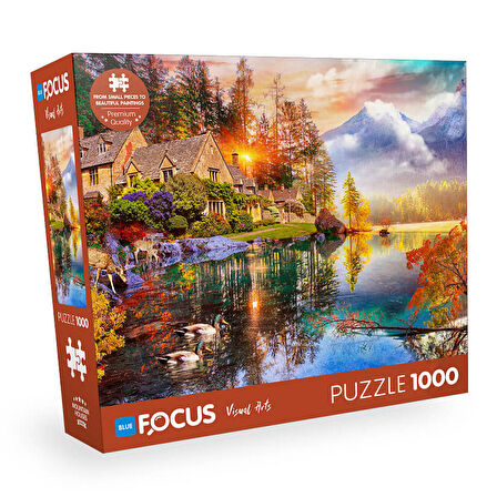 Blue Focus Mountain Houses 14+ Yaş Küçük Boy Puzzle 1000 Parça