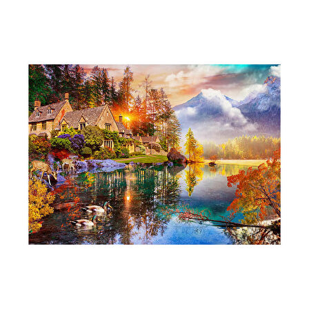 Blue Focus Mountain Houses 14+ Yaş Küçük Boy Puzzle 1000 Parça