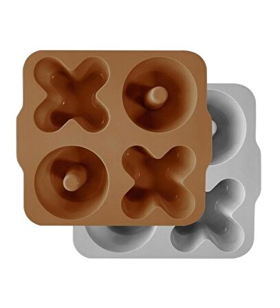Oioi Xoxo Silikon 2'li Muffin Kalıbı Woody Brown/Powder Grey 101200003