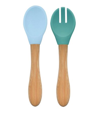 OiOi Mama Kaşığı + Çatal - Mineral Blue/Aqua Green 1060051