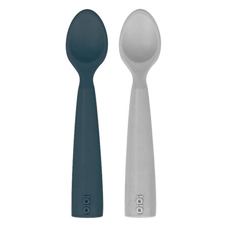 Oioi Nam Nam 2'li Silikon Kaşık Deep Blue/Powder Grey 1140023
