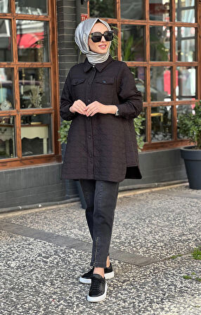 İNVEE Kapitone Gömlek 6827 Siyah