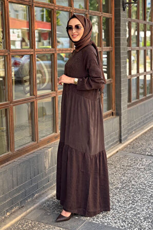 İNVEE Elbise 7033 Kahve