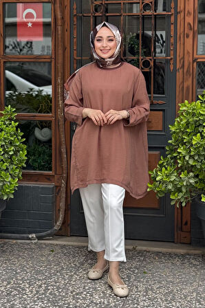İNVEE Caz Tunik 7104 Kahve