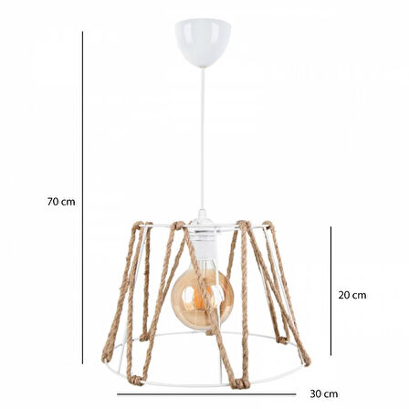 ArtGift Cabo Otantik Halatlı Avize Beyaz CA103