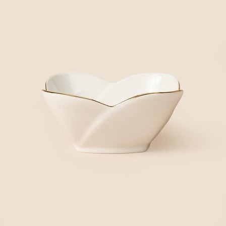 İpek Infinity Kase - Kırık Beyaz / Gold - 11 cm