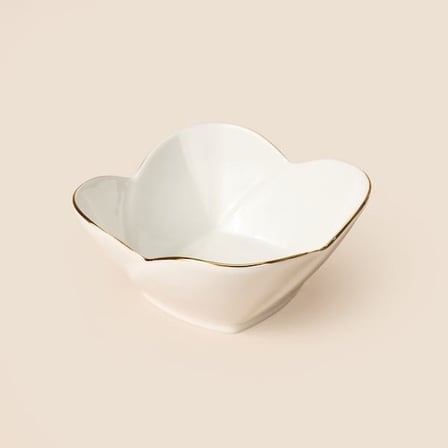 İpek Infinity Kase - Kırık Beyaz / Gold - 11 cm