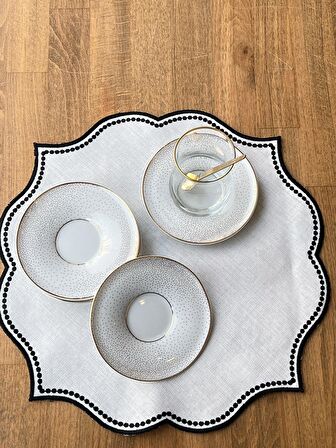 Modern White 6'Lı Çay Tabak