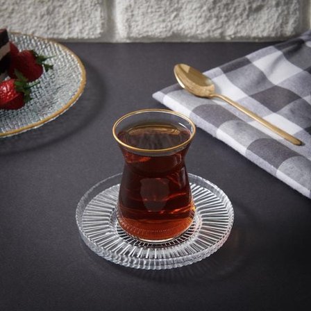 İpek Riva 14645 Cam Çay Tabağı - Şeffaf