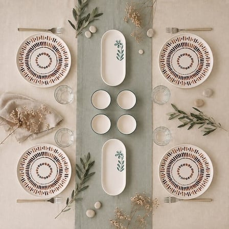 Evidea Kitchen Petal 10 Parça Kahvaltı Takımı - Renkli