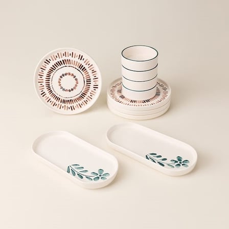 Evidea Kitchen Petal 10 Parça Kahvaltı Takımı - Renkli