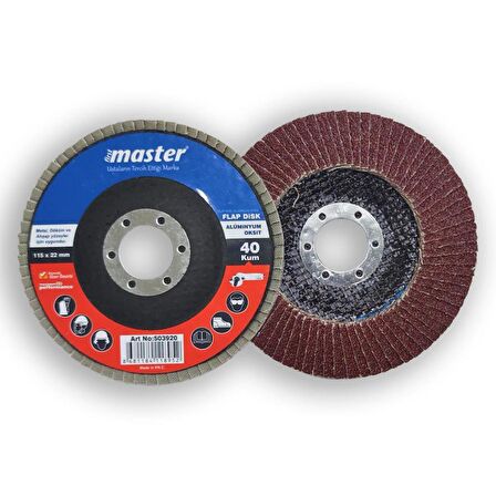 Master Flap Disk Zımpara 10lu Paket 115mm 40 Kum, AO