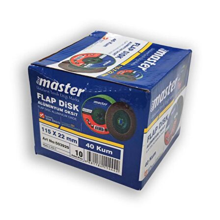 Master Flap Disk Zımpara 10lu Paket 115mm 40 Kum, AO