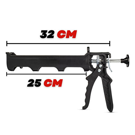 Firstmaster Kaliteli Kalın Plastik Silikon Mastik Tabancası Siyah